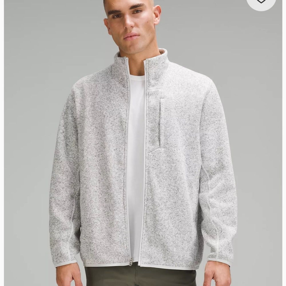 Lululemon Sojourn Fleece-Lined Knit Jacket (Gray Full-Zip Jacket) men’s Large
